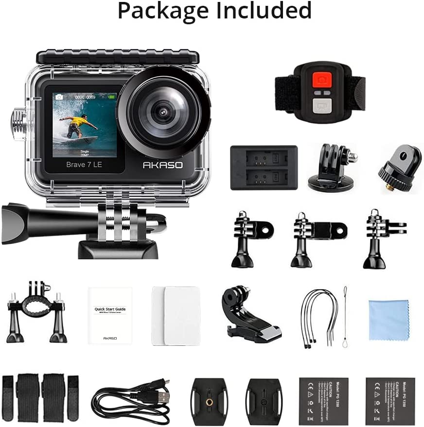 AKASO Brave 7 LE 4K30FPS 20MP Wi-Fi Action Camera Touch Screen - TECHOBOOM