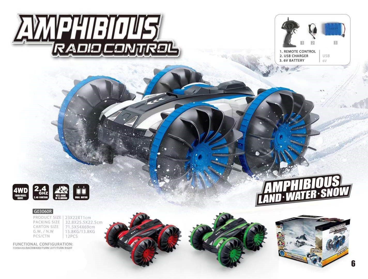 Amphibious Stunt Remote Control Car Toy Long Range All Terrain 2.4Ghz RC - TECHOBOOM