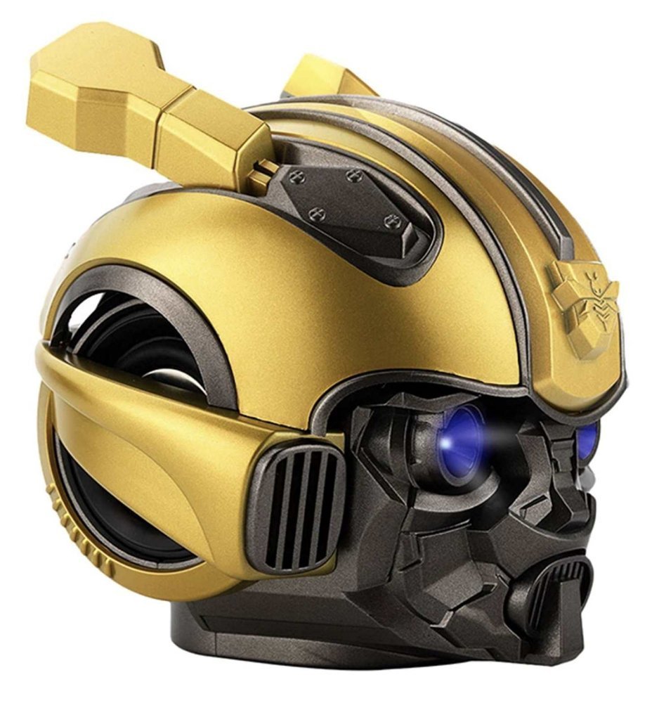 Bumblebee Helmet Speaker Portable Bluetooth Wireless with Blue Light Eyes