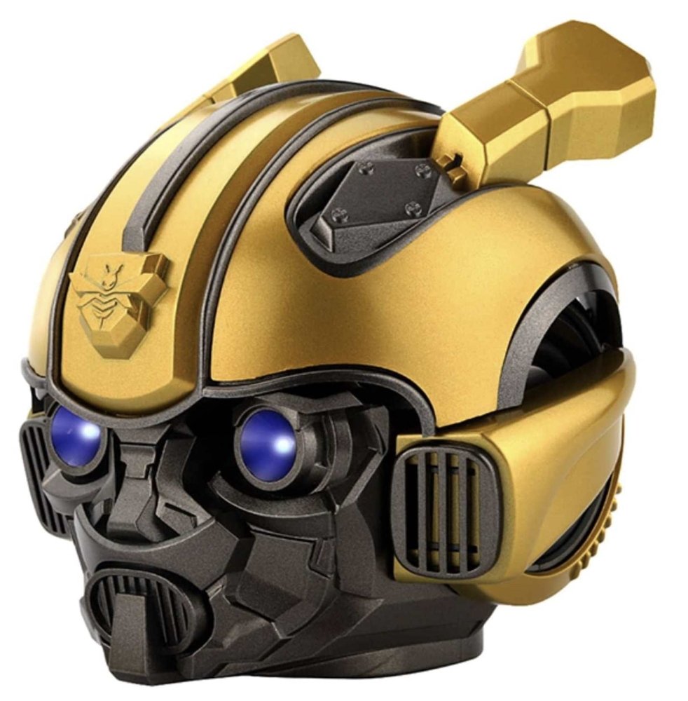 Bumblebee Helmet Speaker Portable Bluetooth Wireless with Blue Light Eyes - TECHOBOOM