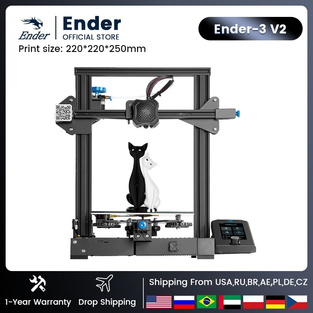 Creality 3D Printer Kits Ender-3 V2 3d Printers with Silent Mainboard TMC2208 TECHOBOOMCreality