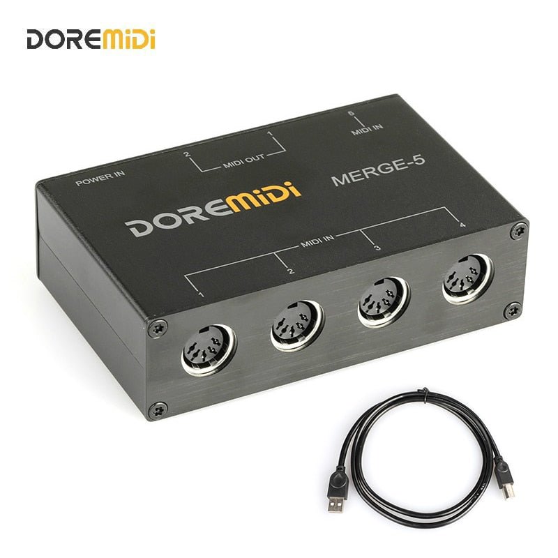 DOREMiDi 5 MIDI-Input 2 MIDI-Output Support USB Power MERGE-5 TECHOBOOMDOREMiDi 5 MIDI-Input 2 MIDI-Output Support USB Power MERGE-5