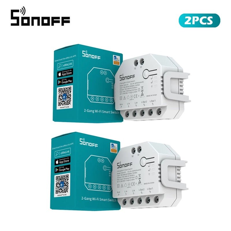 Sonoff Dual R3 Dual Smart WiFi Switch Relay Two Way Power Control Metering  Smart Switch 